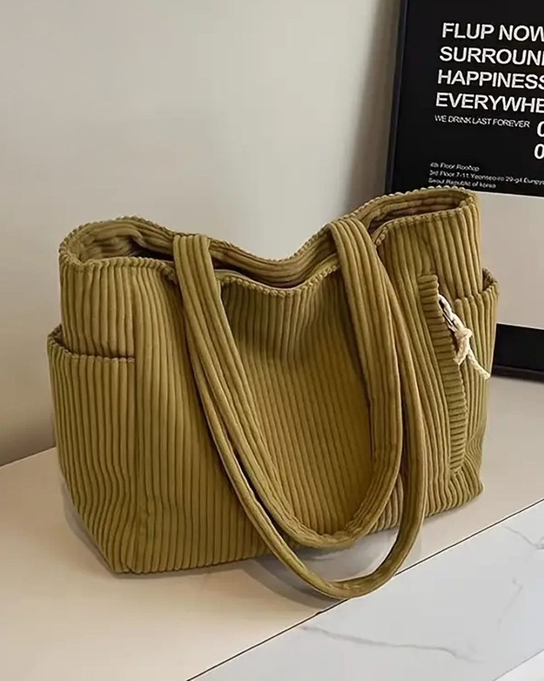 Lindy – Soft Corduroy Tote Bag