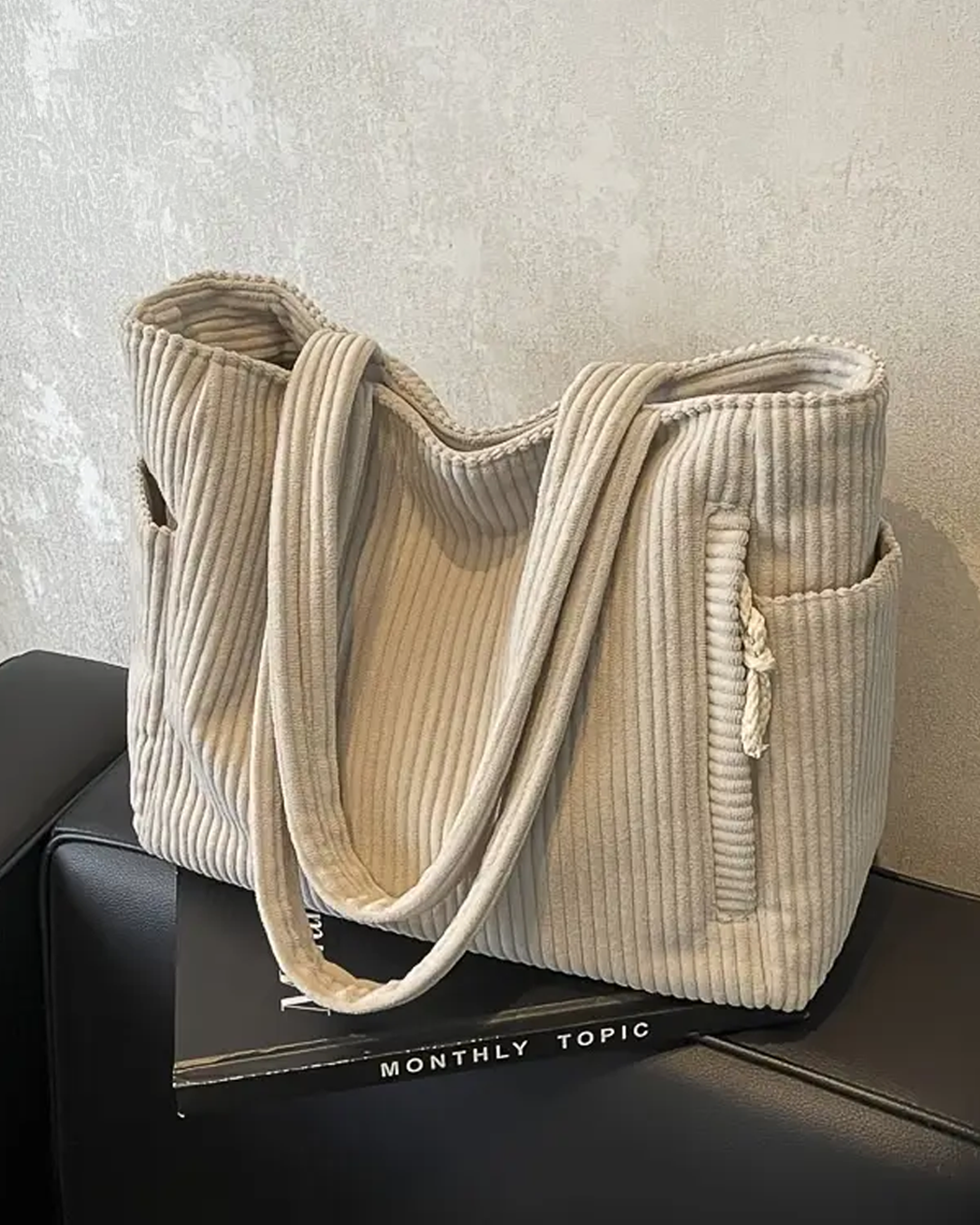 Lindy – Soft Corduroy Tote Bag