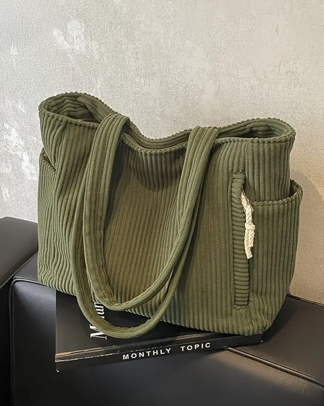 Lindy – Soft Corduroy Tote Bag