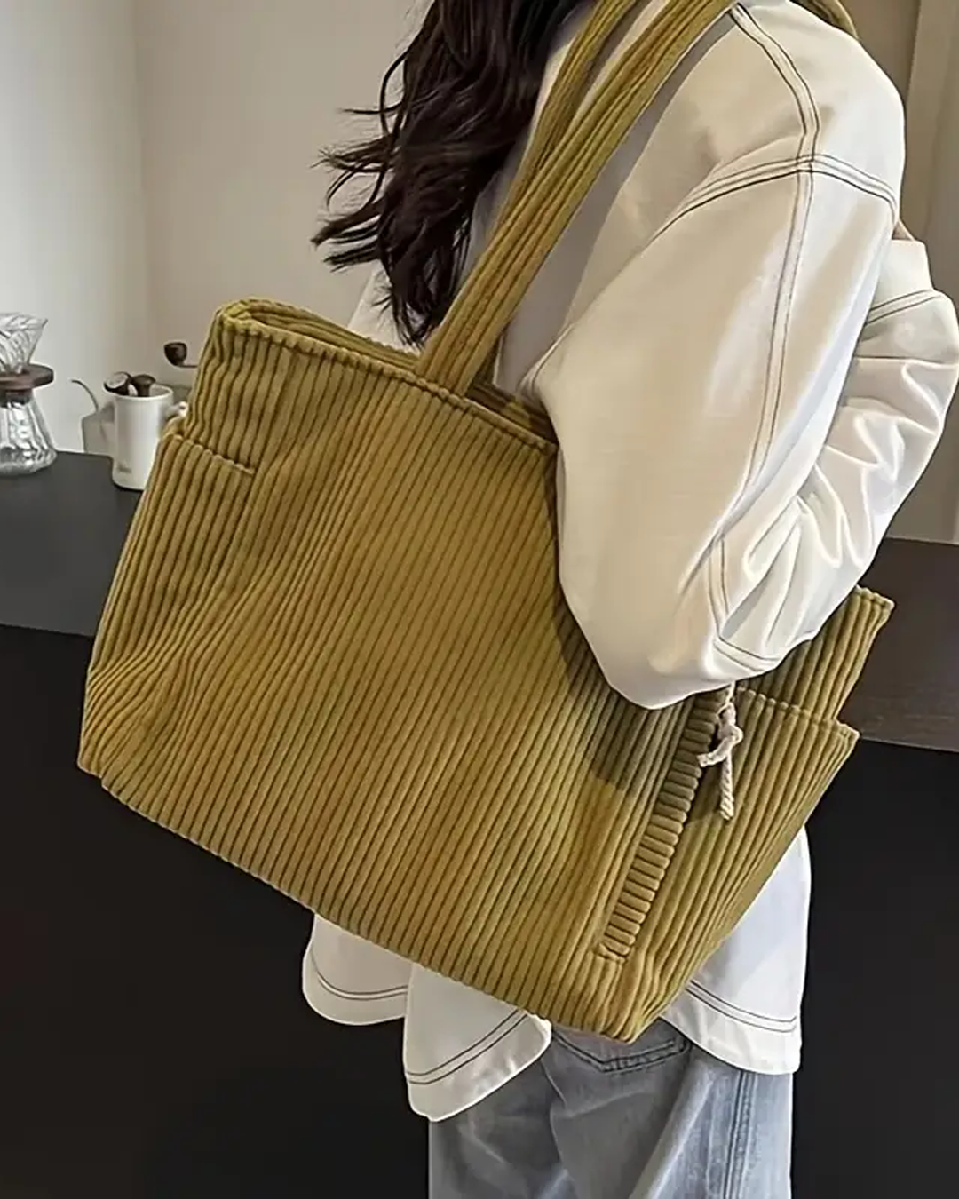 Lindy – Soft Corduroy Tote Bag