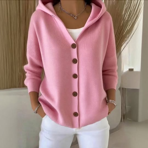 Tara - Hooded Button-Down Cardigan