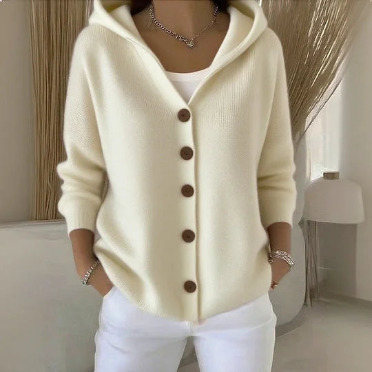 Tara - Hooded Button-Down Cardigan